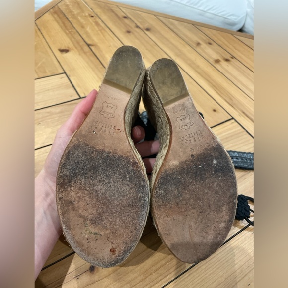 Stuart Weitzman Alex Ankle Wrap Wedge Sandals Black size 7 comfort & elegant. - Picture 8 of 10